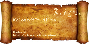 Koloszár Éda névjegykártya